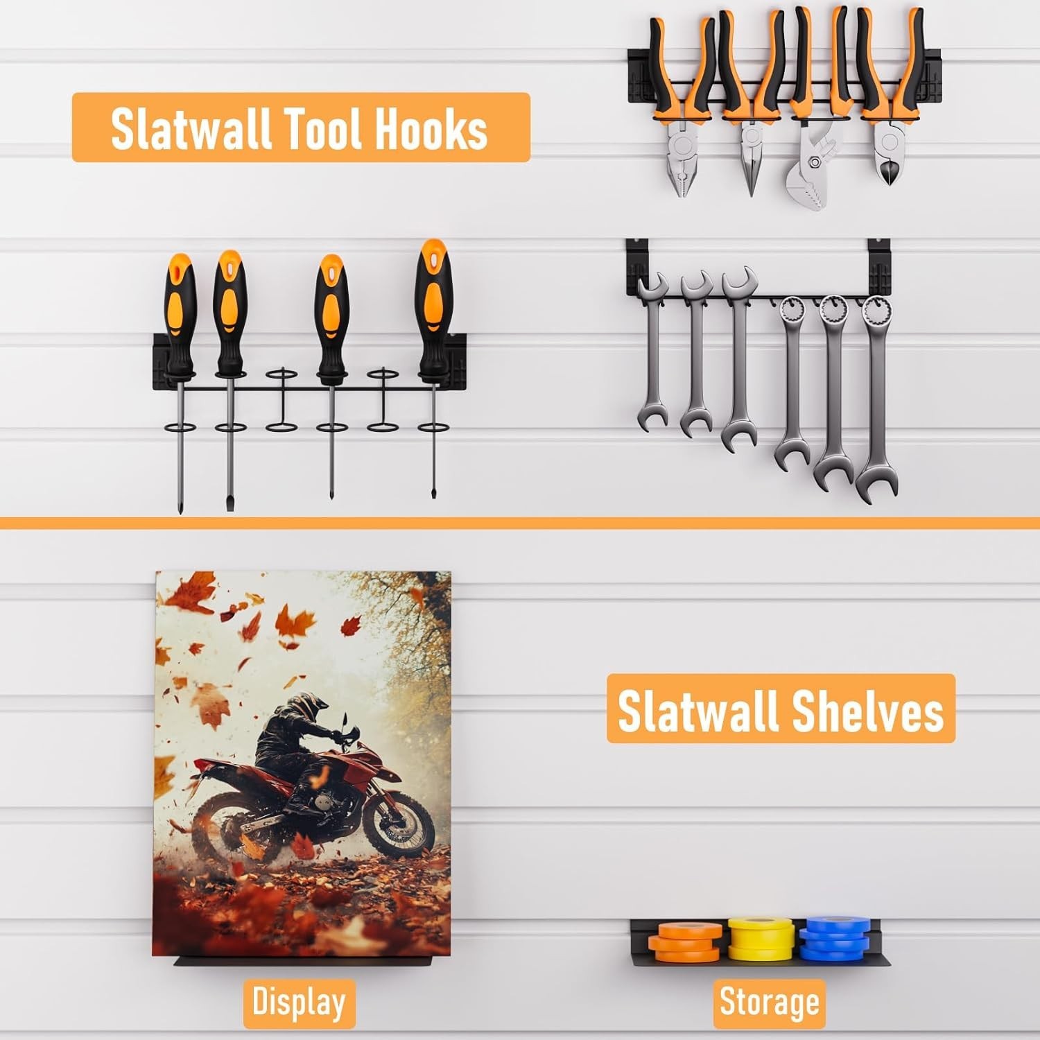 Multi-Piece Slatwall Accessories for Home Organization with Easy Installation