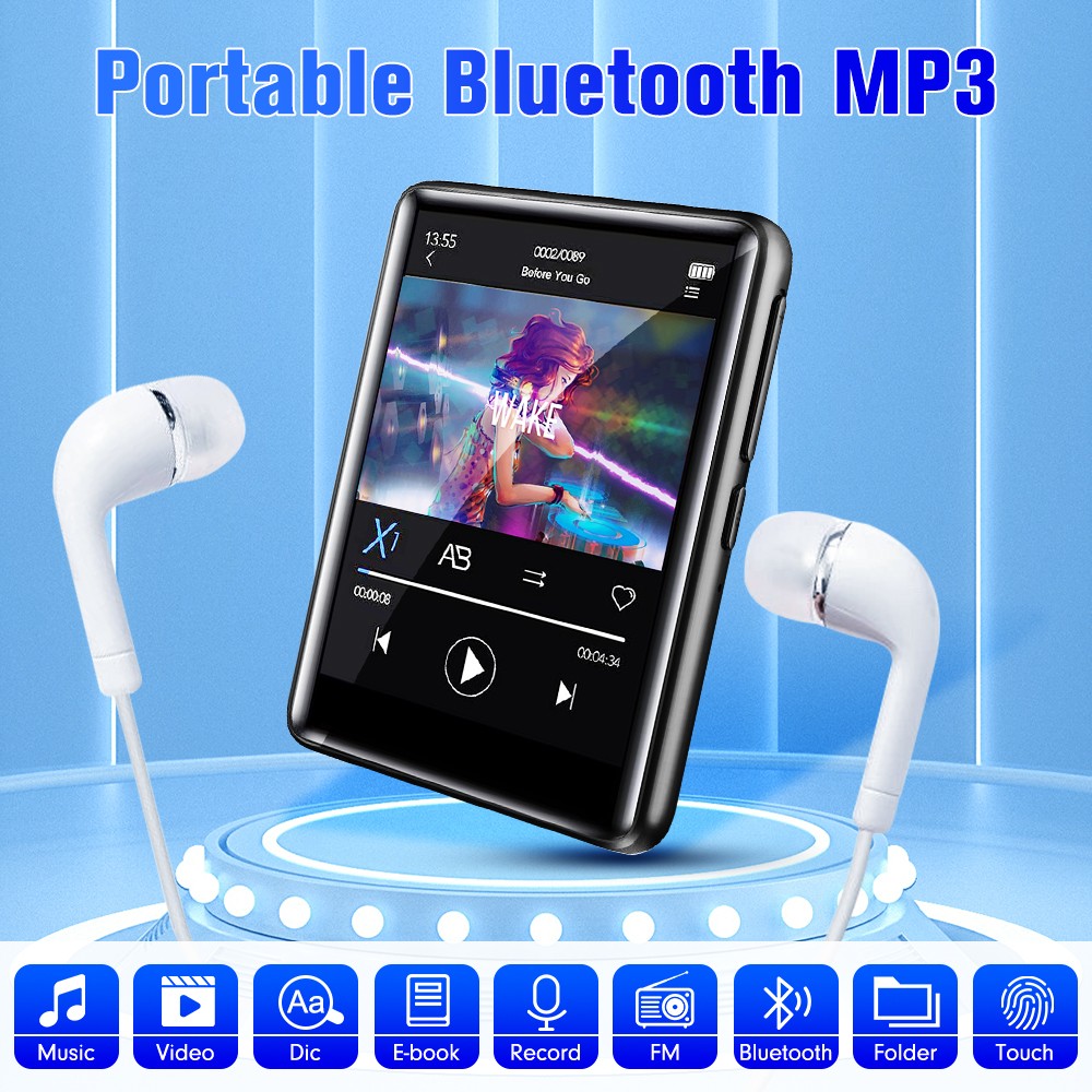 2.5" Full Touch Screen Bluetooth 5.0 MP4 MP3  Music Player Lossless Video Player
