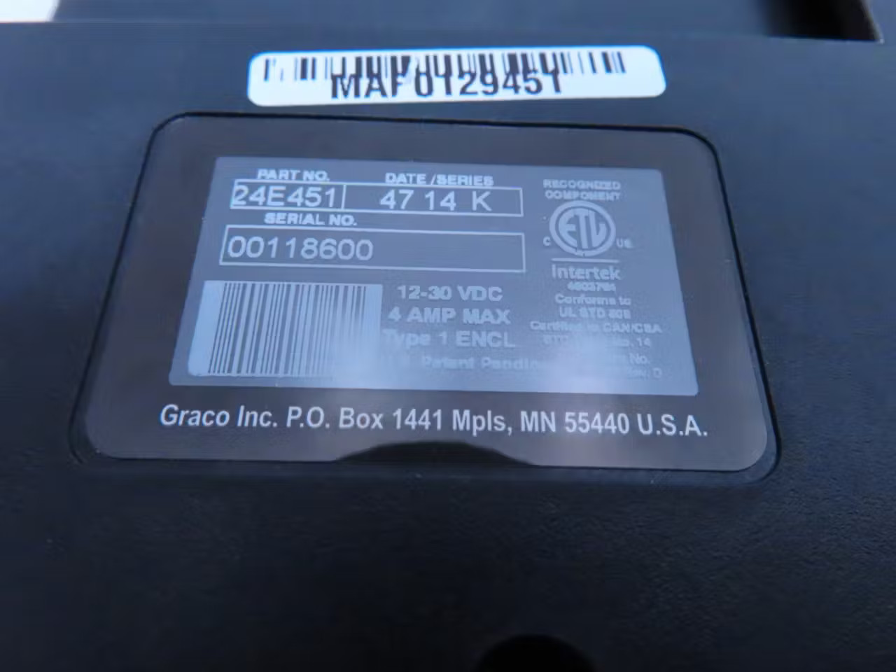 Graco 24E451 Teach Pendant 12-30v-dc