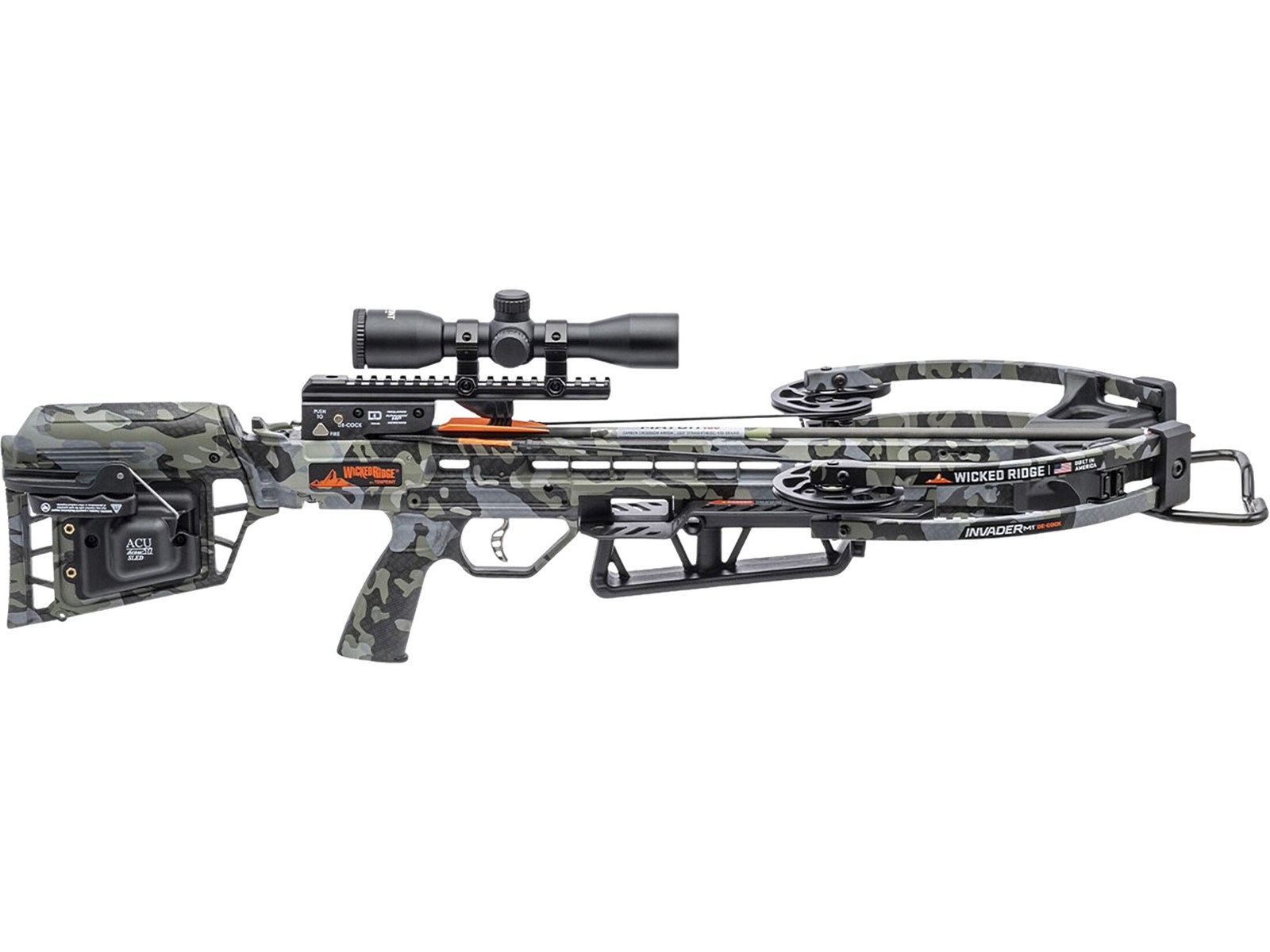 Wicked Ridge Invader M1 Crossbow with Pro-View 400 Scope ACU50 Sled Peak Camo