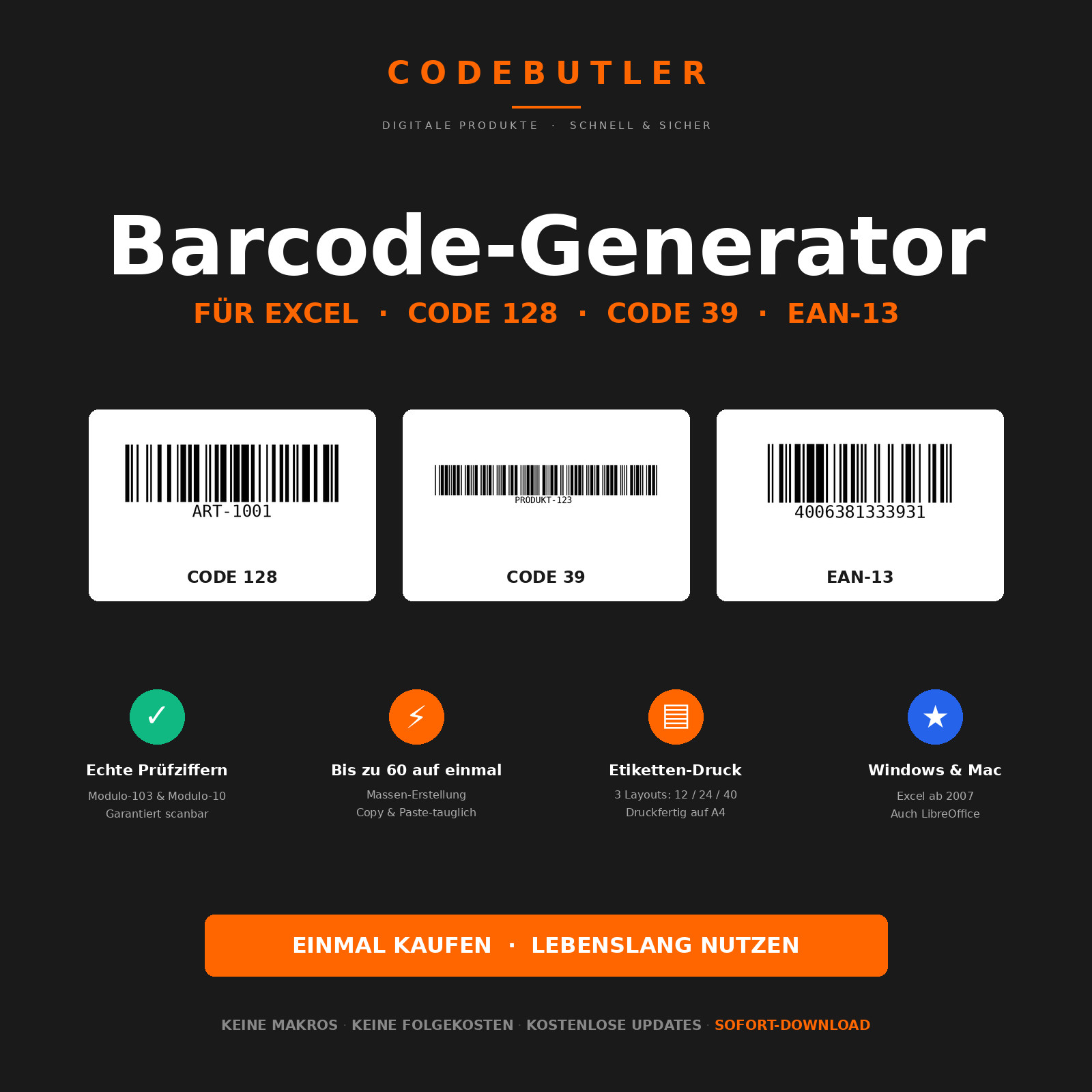 Excel Barcode Generator Pro Code 128 EAN-13 Code 39 Labels Barcode Template