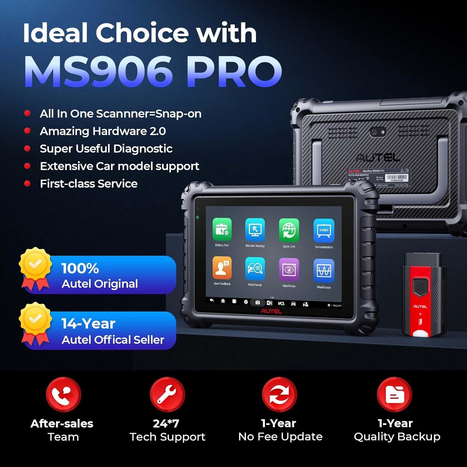 Autel MaxiSYS MS906 Pro ECU Coding Full System Diagnostic Scanner AS MK906 PRO