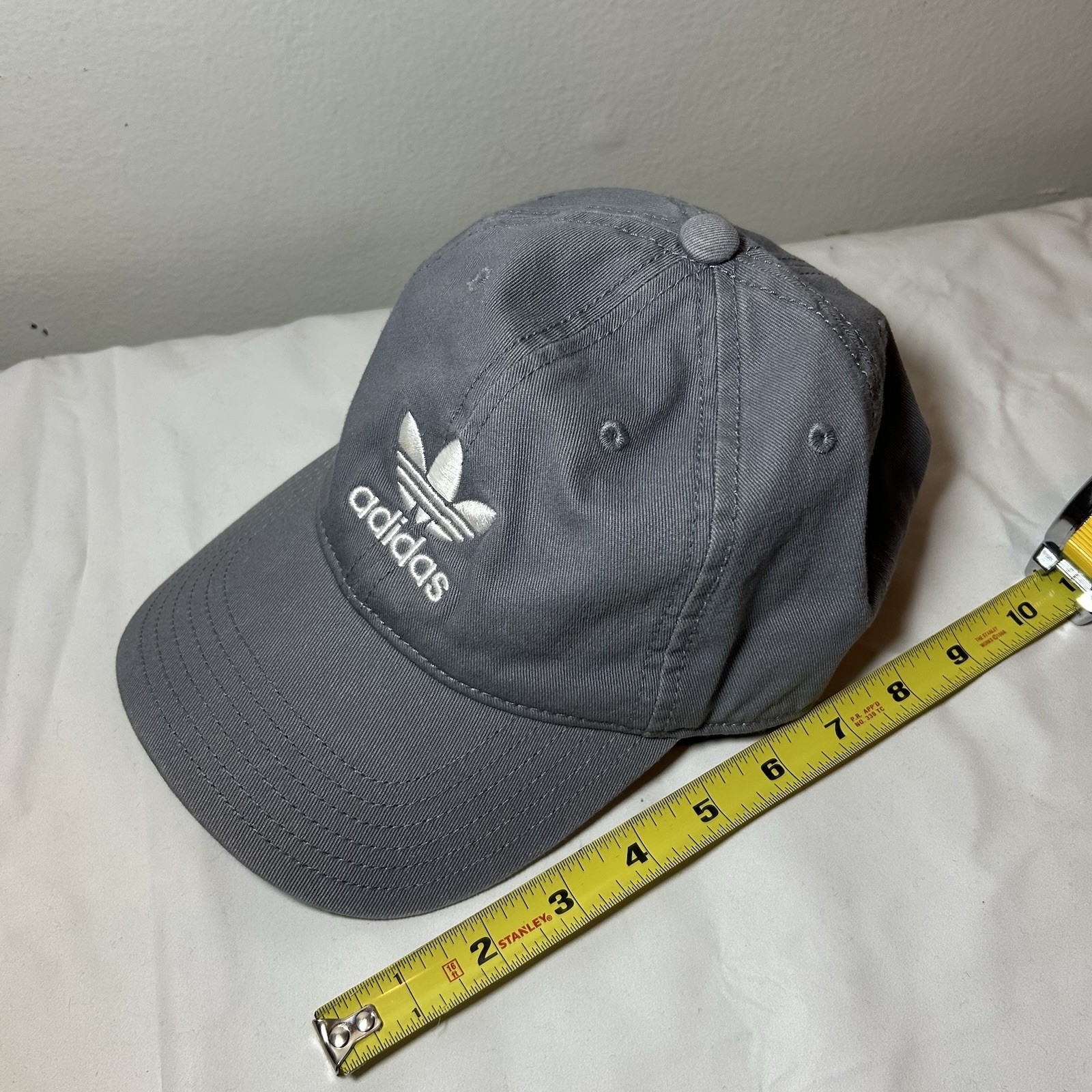 Adidas Gray Baseball Cap With White Logo