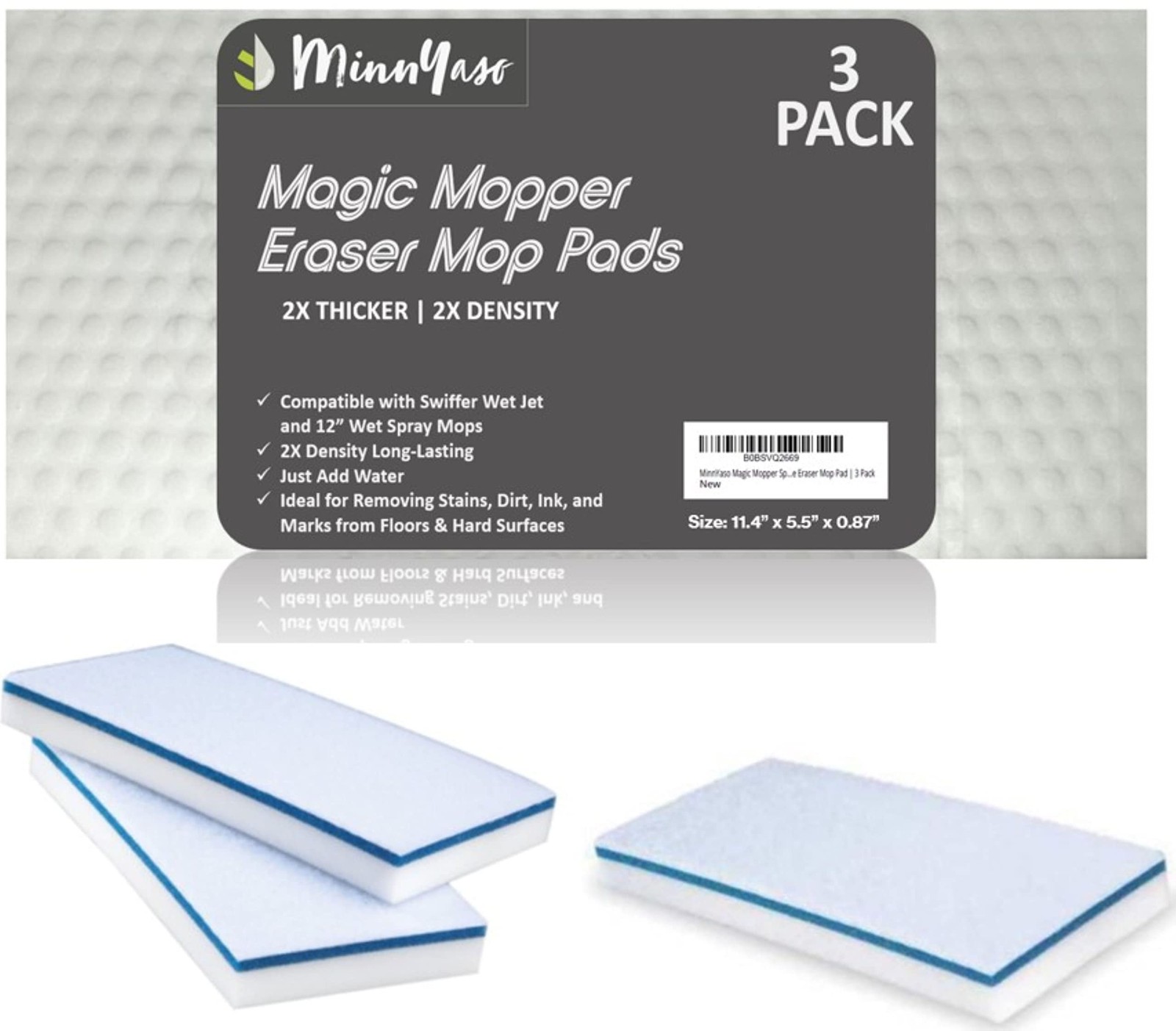 MinnYaso Magic Mopper Sponge Eraser Mop Pads