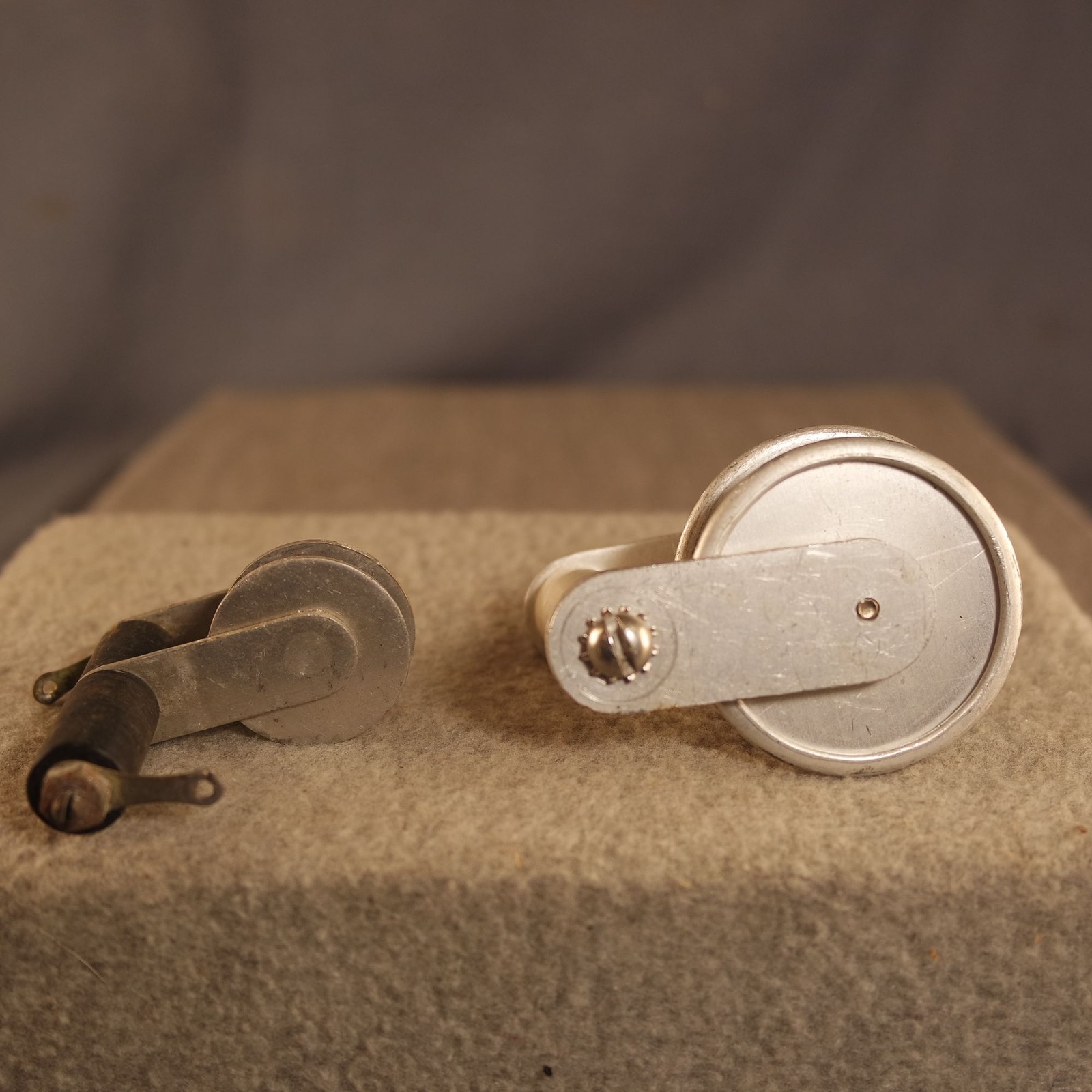 Two HF Transmitter Adjustable Disk Style Neutralizing Capacitors 1-1/8" & 1-3/4"