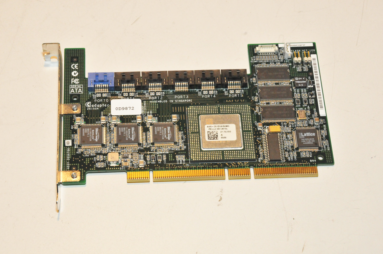 Dell D9872 / Adaptec AAR-2610SA 64MB 6 port SATA RAID Controller $30
