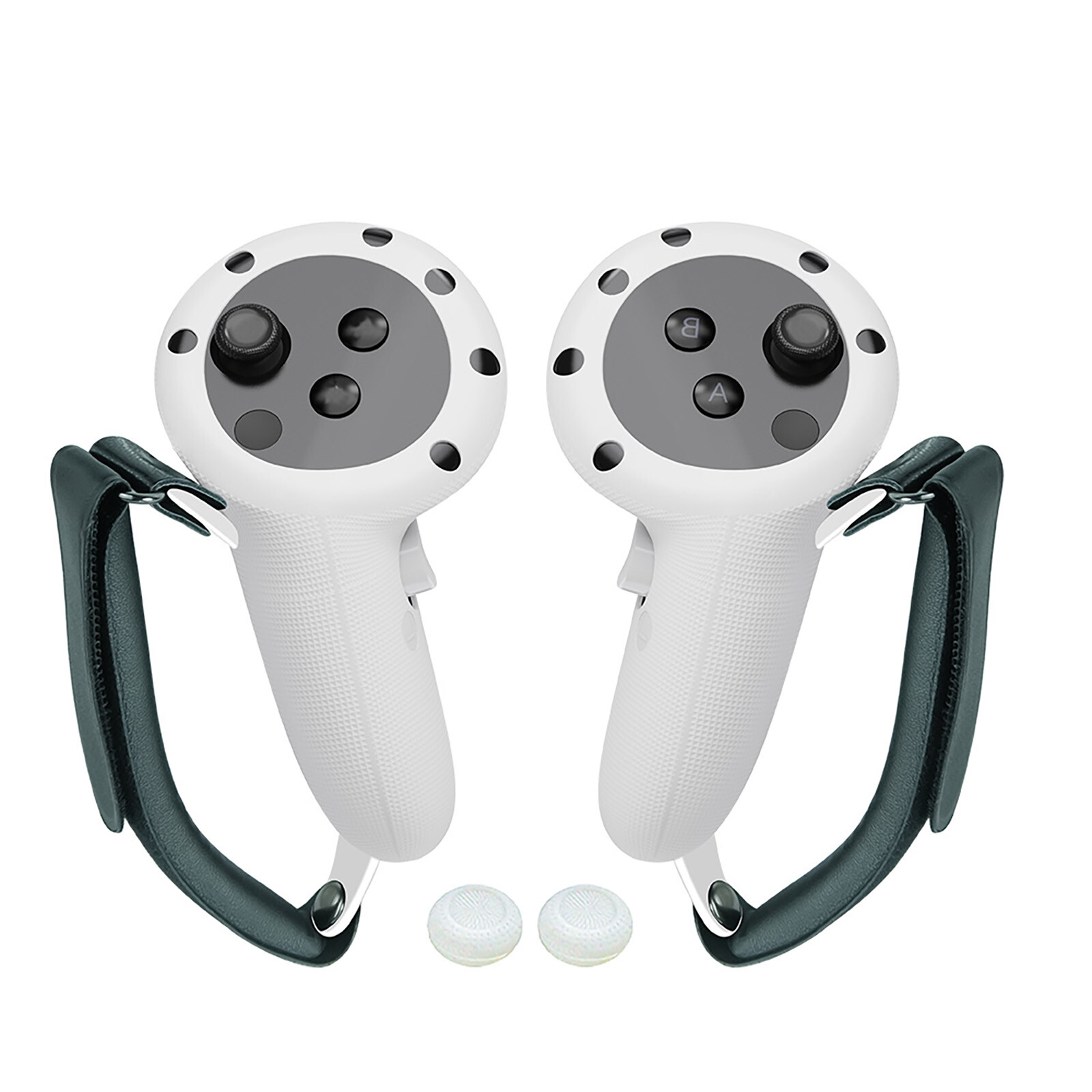 For Quest 3 VR Headset Controller Hand Grip Silicone Protective Cover with Strap
