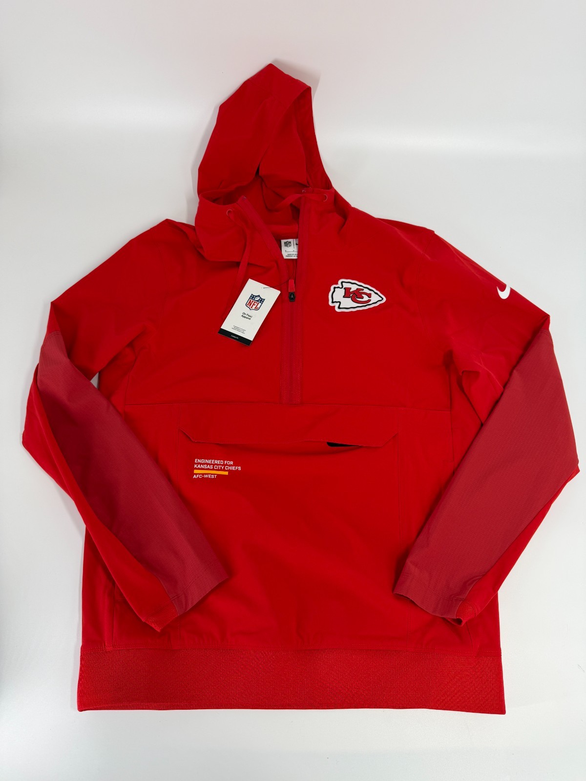 Kansas City Chiefs Nike Mens Red University Sideline Anorak Jacket Size S Small