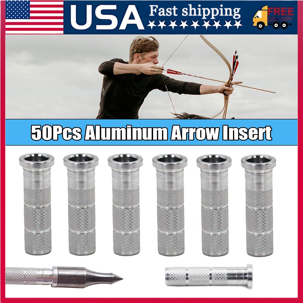 50PCS Aluminum Arrow Inserts for ID6.2mm DIY Arrows Archery Bow Hunting Shooting
