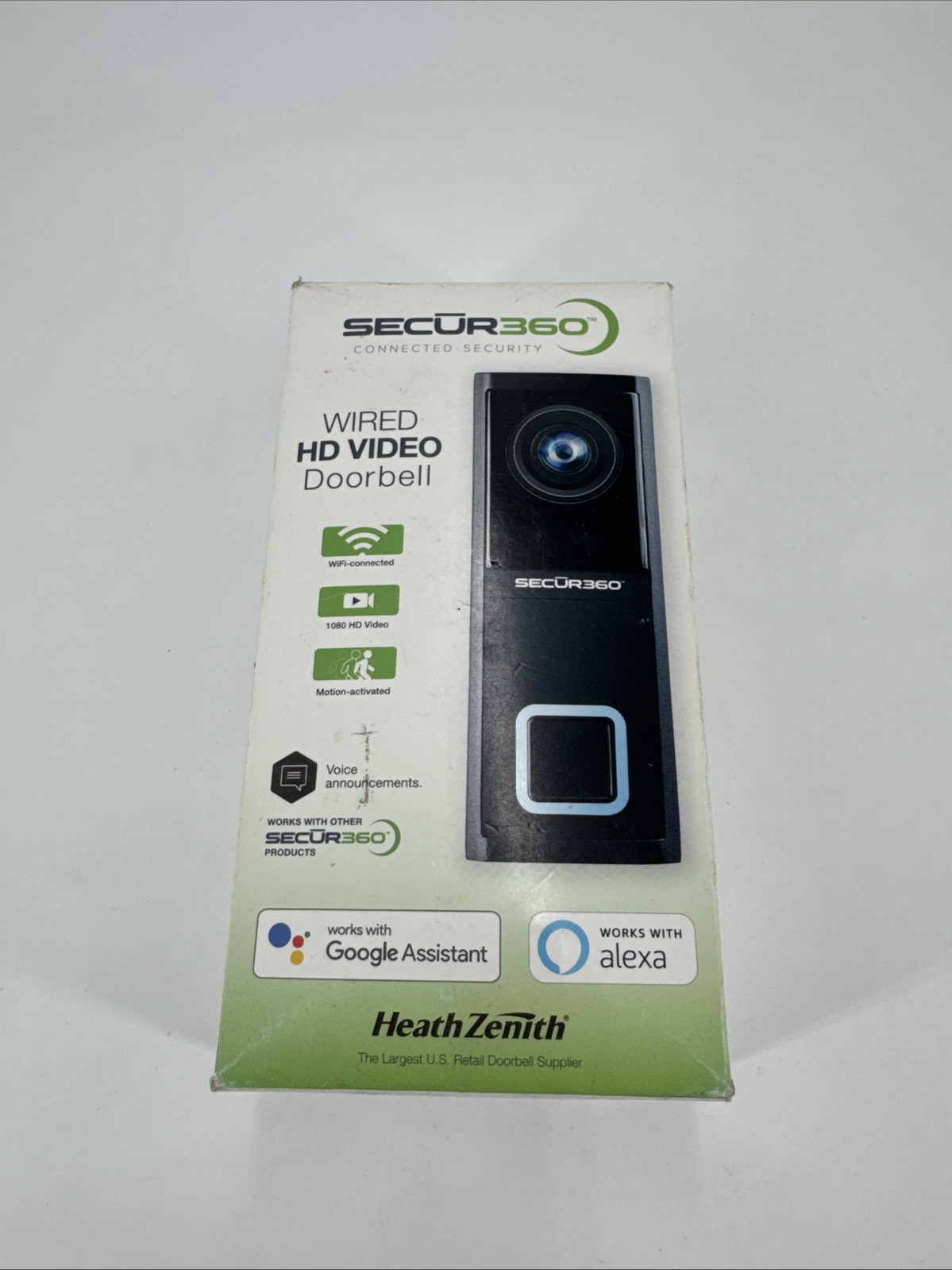 SECUR360 Heath Zenith Wired HD Video Doorbell Open Box
