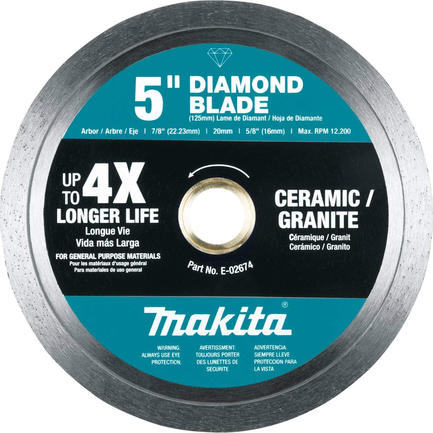 E-02674 5" Diamond Blade, Continuous Rim, General Purpose