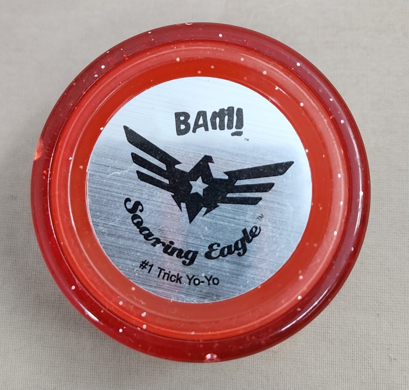 BAM Soaring Eagle Number 1 Trick Yo-Yo Red Glitter Plastic Skill Toy YO-YO