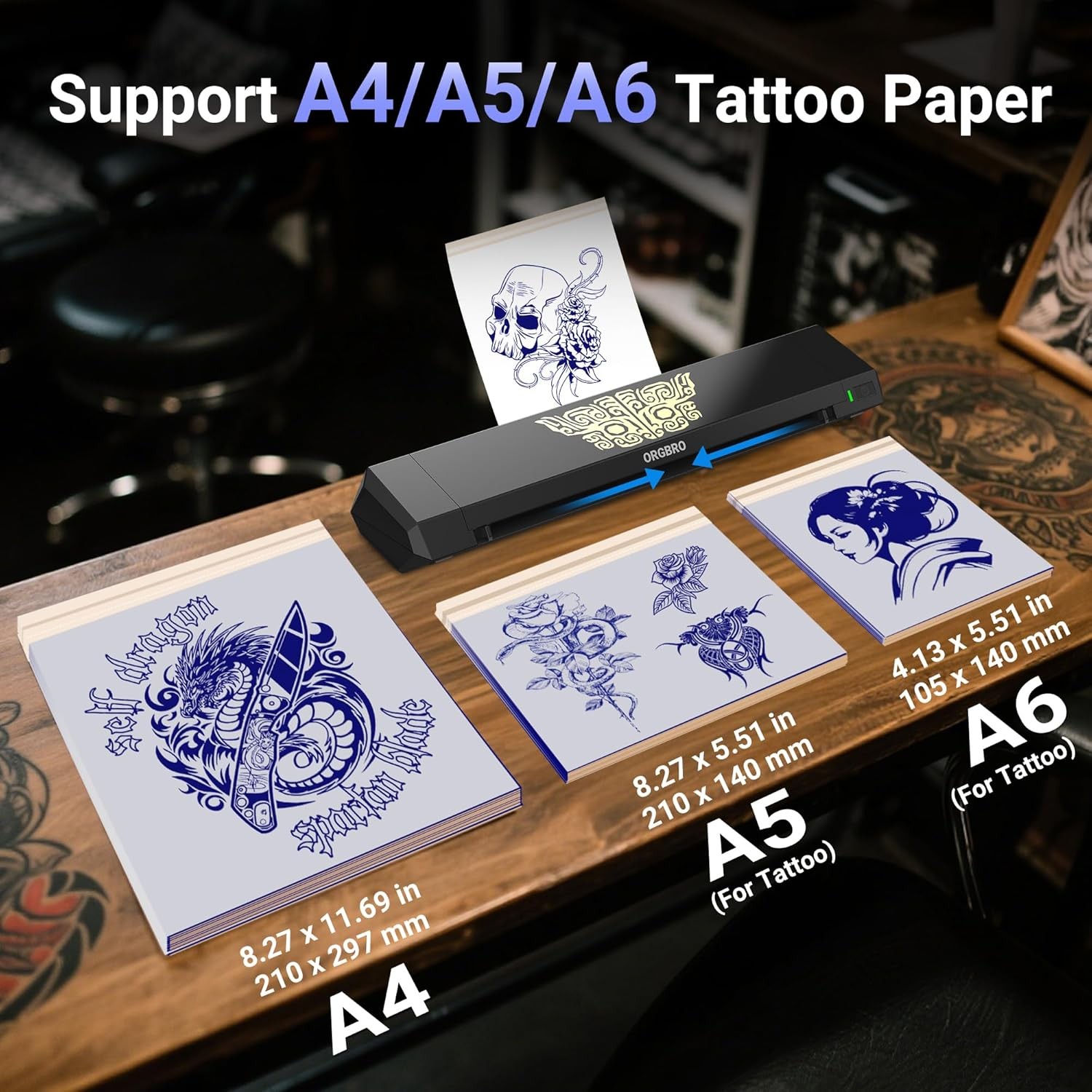 ORGBRO Tattoo Stencil Printer, X8 Thermal Transfer Printer with Black