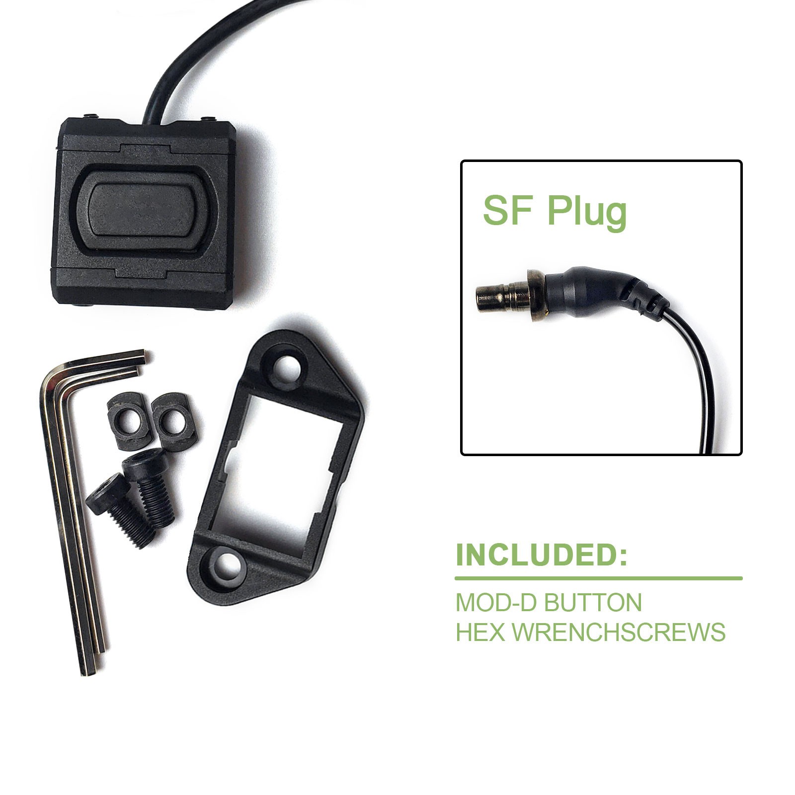Tactical Button Remote Switch for M300 M600 Light Picatinny Mlok Rail Mount