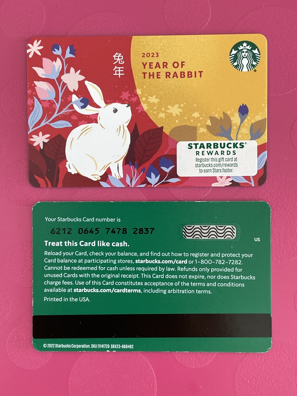 Starbucks Card 2023 Year of the Rabbit Limited Edition NEW Unused MINT