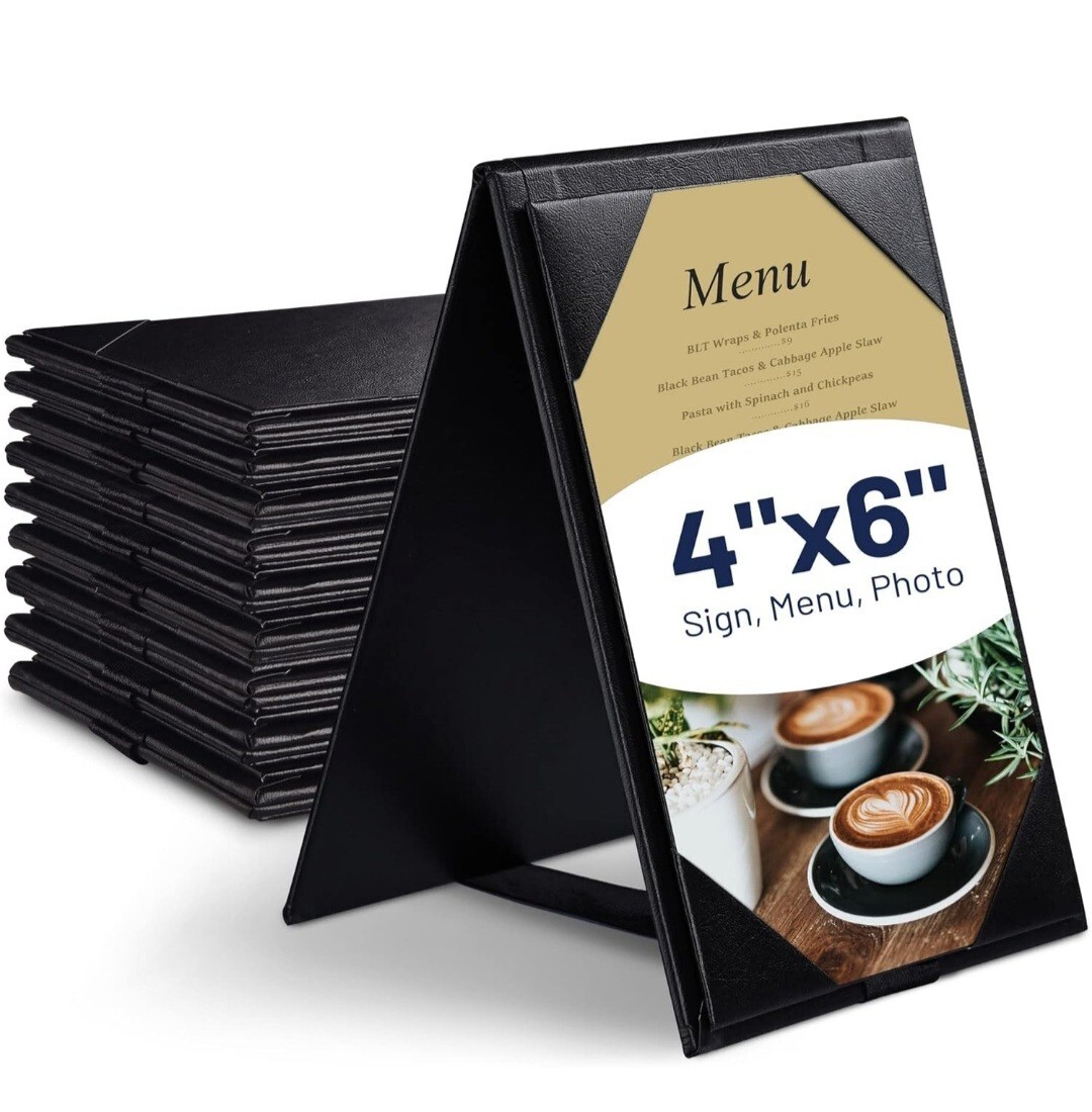 4x6inches 10pc Double-Sided Menu A-Frame Holder Table Tent Restaurant Cafe Black