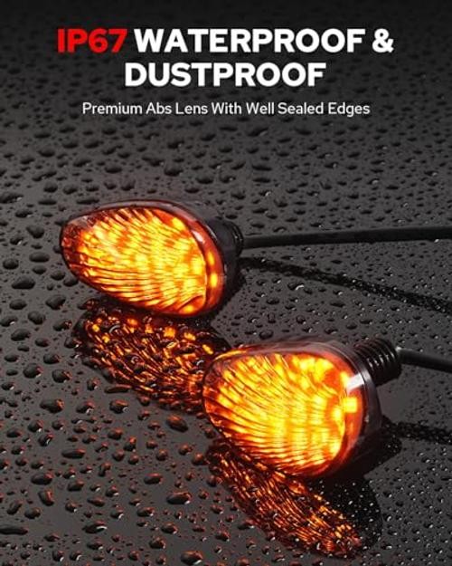 Flush Mount Motorcycle Turn Signal 2PCS 12V Smoked LED Indicator Light
