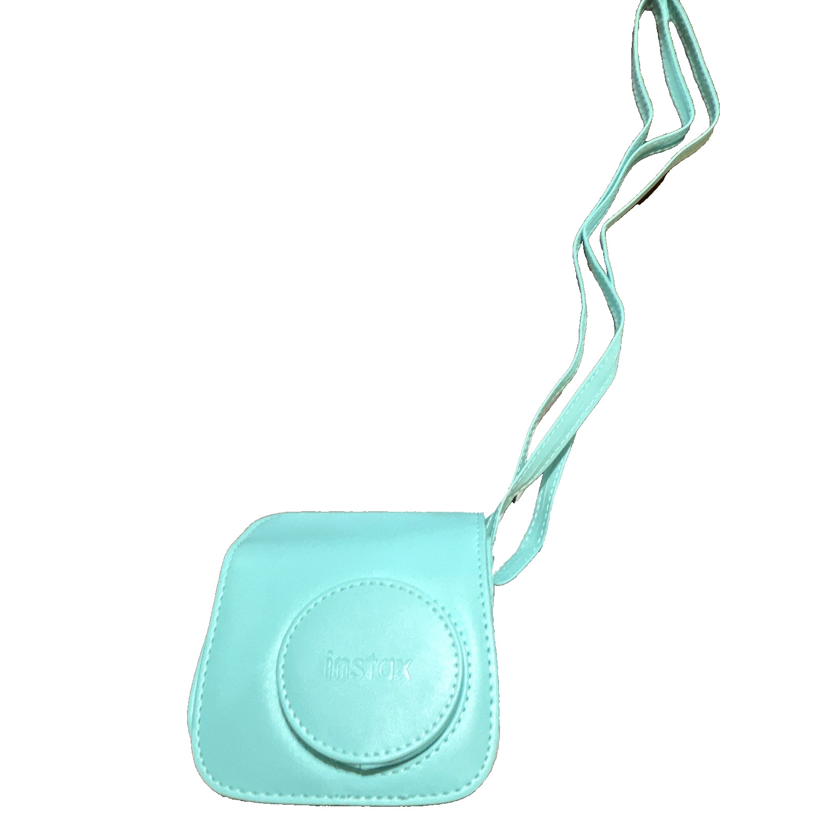 instax Synthetic Leather Camera Case Light Blue White With Strap