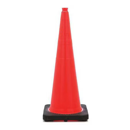 Zoro Select Rs90055ct Traffic Cone, Pvc, Non-Reflective, 36 In Height, 12 Lb,,