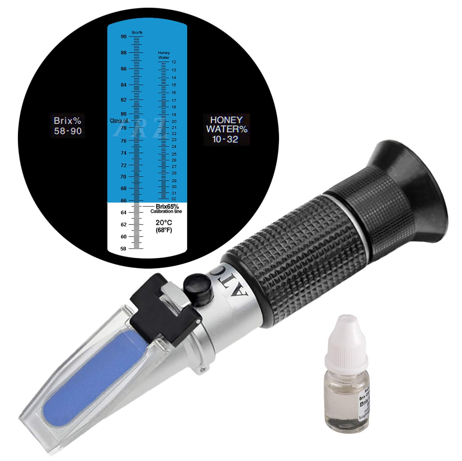 Refractometer Honey 10-32% Water Honey 58-90% Brix Sugar Baume for Beekeeping, H