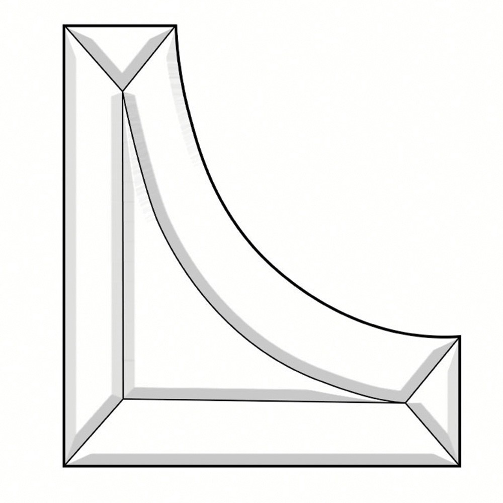 3-1/2"X 1" Clear Glass Border Bevel Cluster BC443