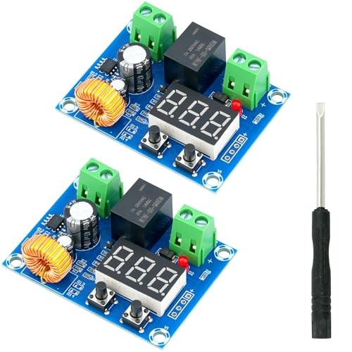 2 Pcs Low Voltage Cutoff Disconnect 12-36V Low Voltage Digital Protector for