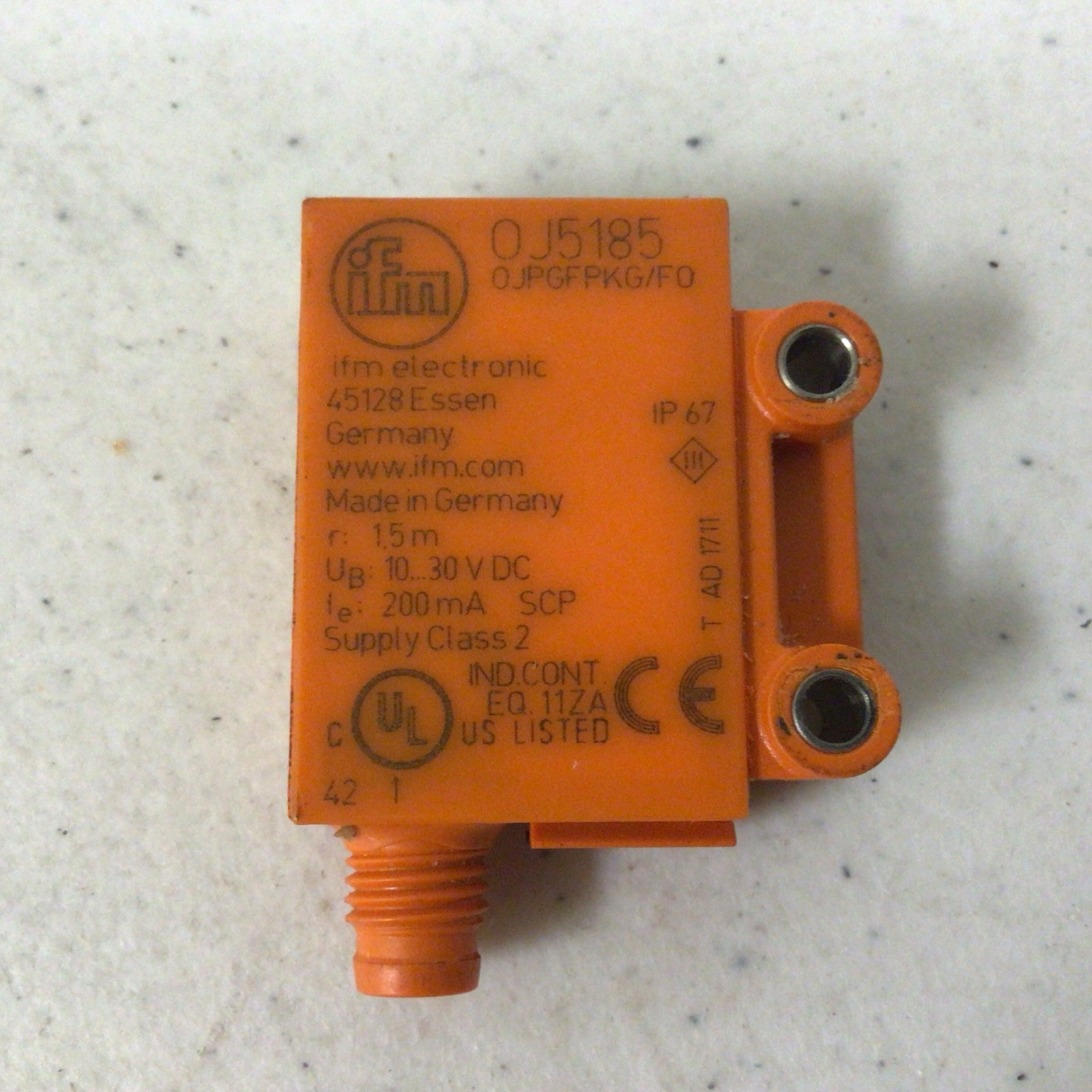 IFM ELECTRONICS, OJ5185, OJPGFPKG/FO, RETRO-REFLECTIVE SENSOR, FREE SHIPPING