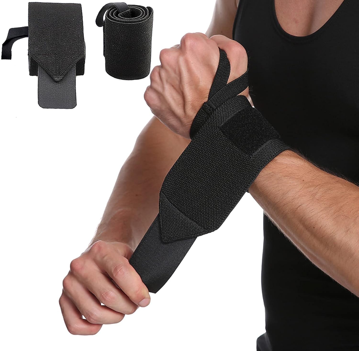 2PCS Wrist Wraps Weight lifting Gym Straps Support Hand Bandage