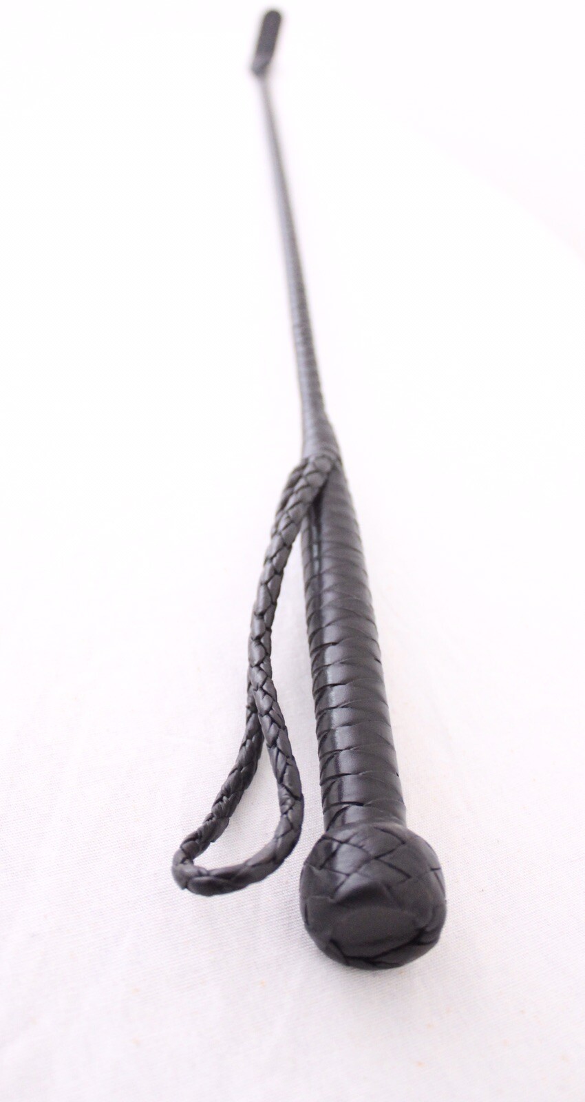 Riding Crop Horse Whip, Genuine Braided Leather Grip,Shaft & Leather Slapper