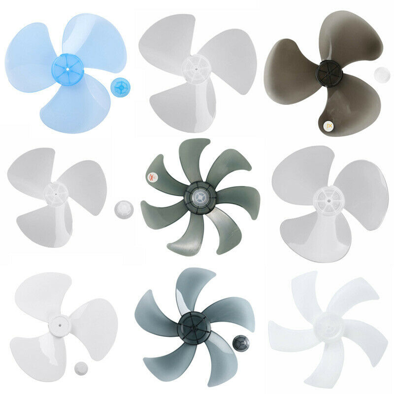 Plastic 3/5 Leaves Fan Blade Replacement with Nut Cover Table Fanner Accessories
