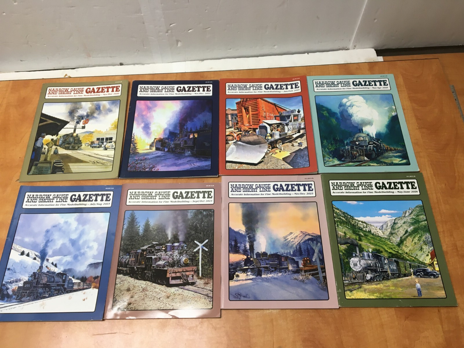 Lot of 8 Narrow Gauge & Short Line Gazette Railroad Magazine 2020 to 2024 Mix