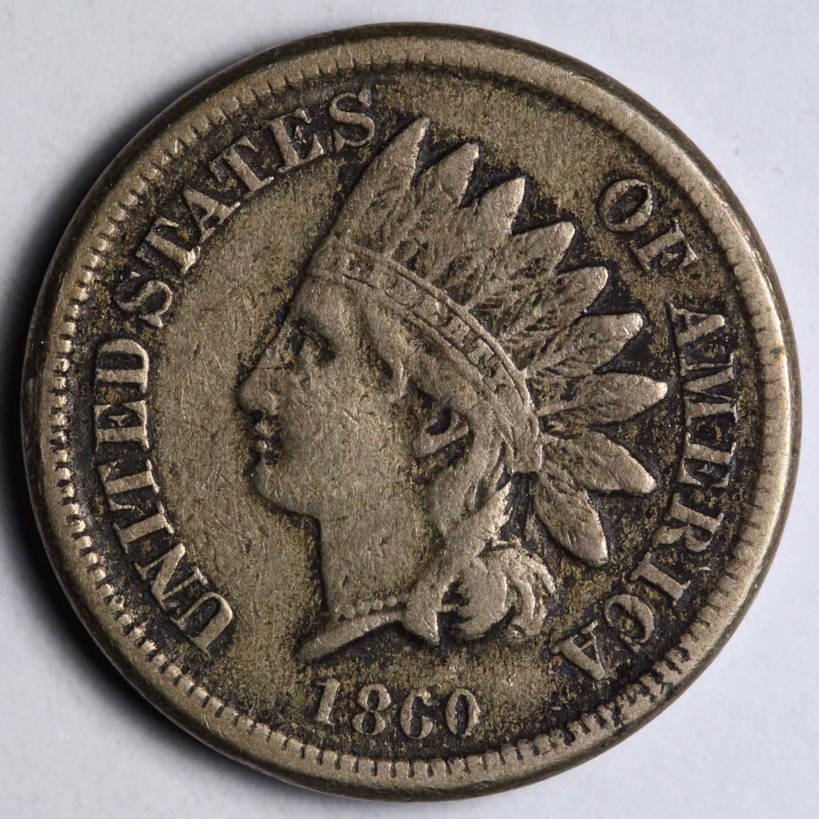 1860 CN Indian Head Cent Penny XF E143 GKNL