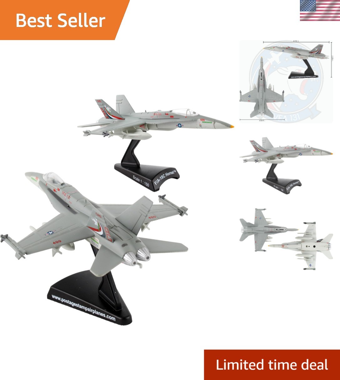 Stunning Silver F/A-18C Wildcats Die-Cast Airplane - Perfect Gift for Collectors