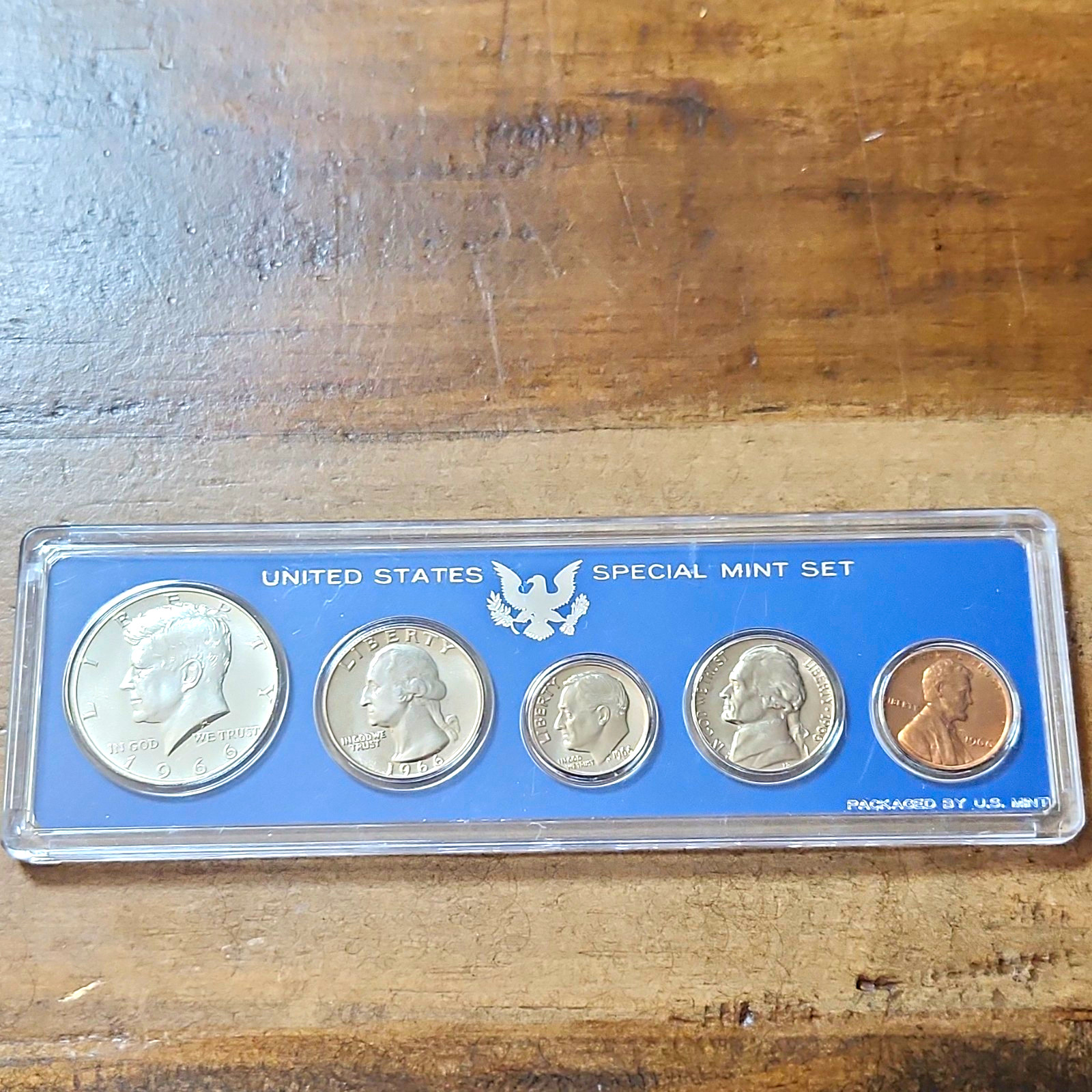 1966 United States Special Mint Set (SMS) U.S. Mint Kennedy Half, Quarter-Cent