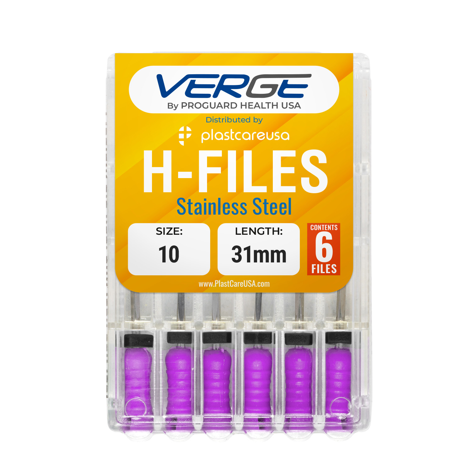 Dental H Files Size 10 31mm Stainless Steel Endodontic Hedstrom Hand Root Canal