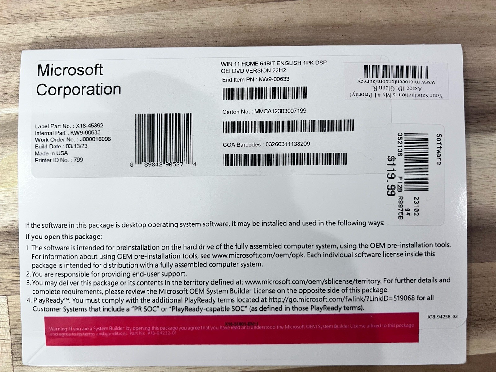 Windows 11 Home 64 Bit (Standard License)