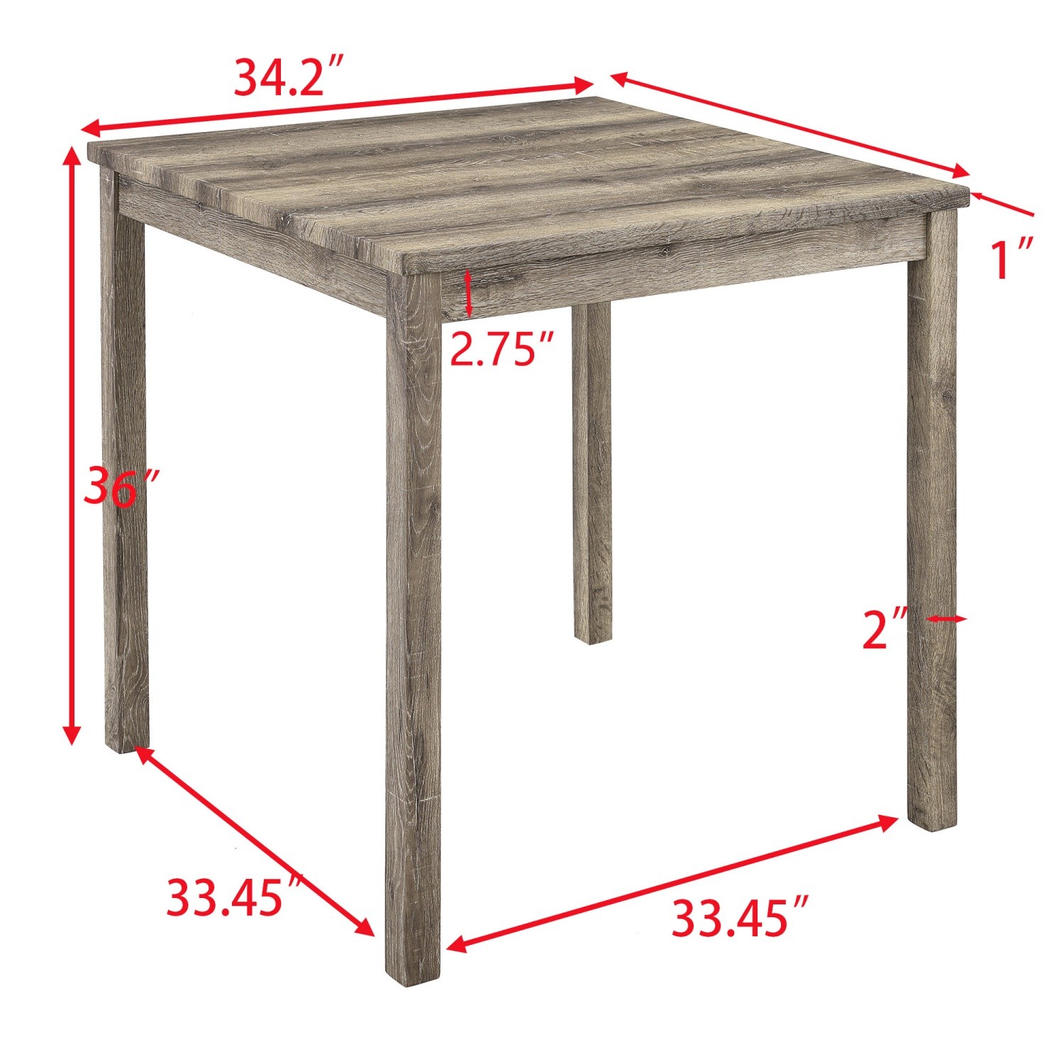 5 Piece Dining Table Set Square Wooden Table with 4 Upholstered Saddle Stools