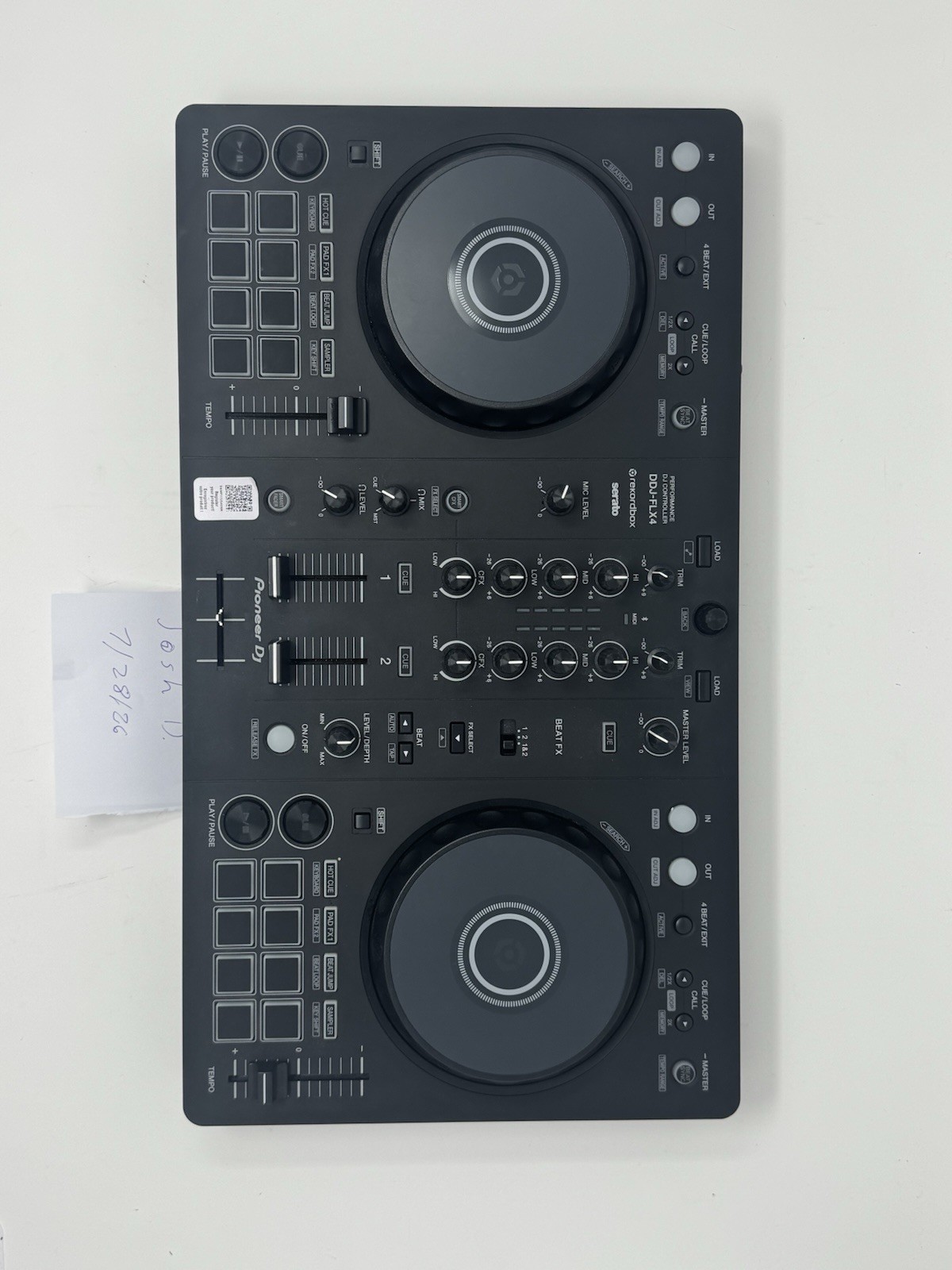 Pioneer DJ DDJ-FLX4 2-Deck Controller Black Beat FX Pitch Control USB-C