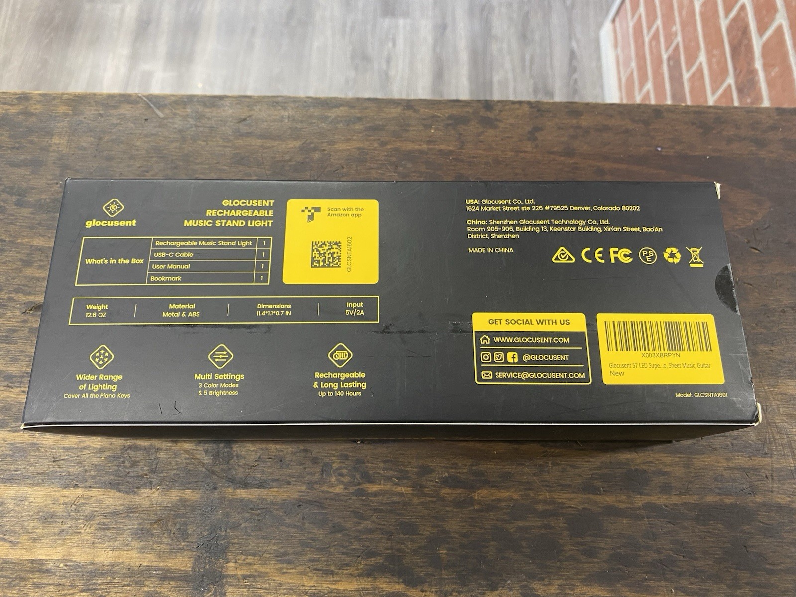 Glocusent Rechargeable Music Stand Light