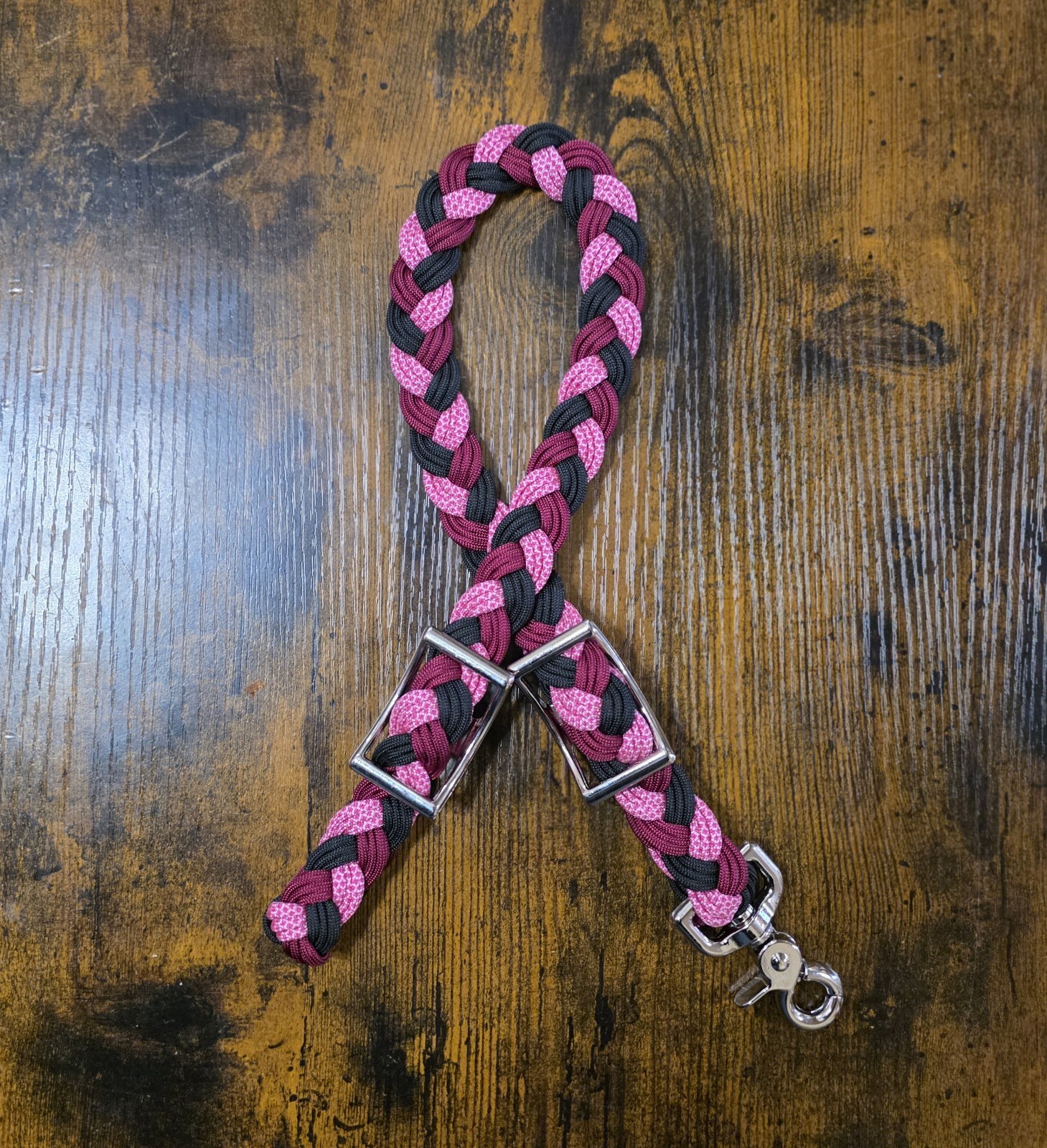 BRAND NEW Burgundy, Pink, & Black Wither Strap