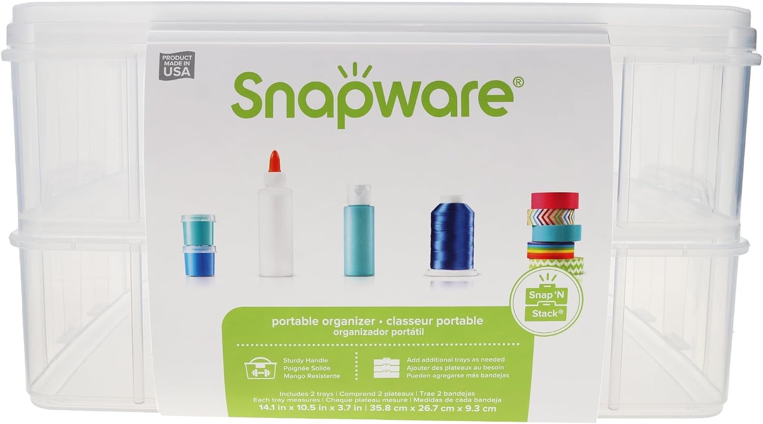 Stackable Storage Bin for Tools & Crafts, Clear, BPA-Free