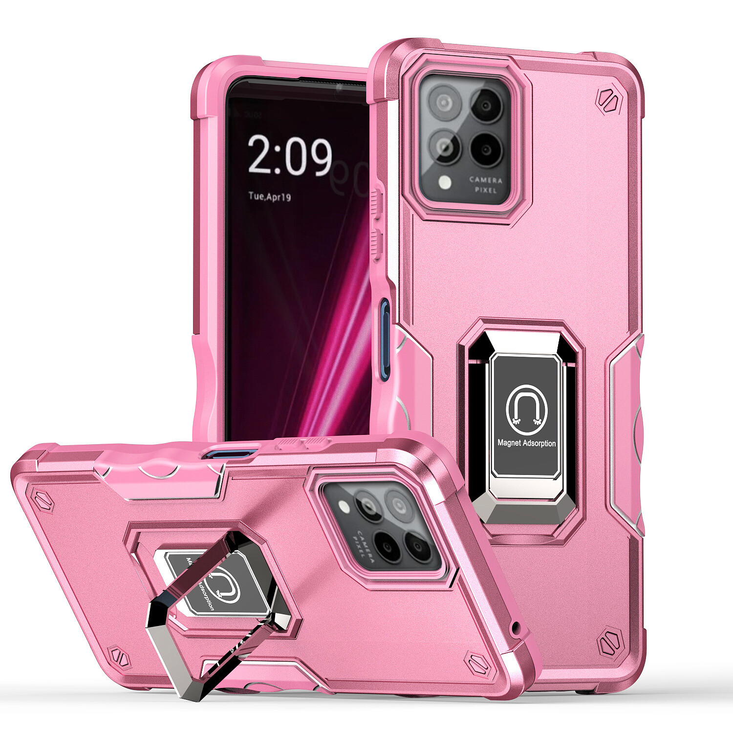 For T-Mobile REVVL 6/6X Pro/6X Pro 5G Metal Ring Magnetic Kickstand Case