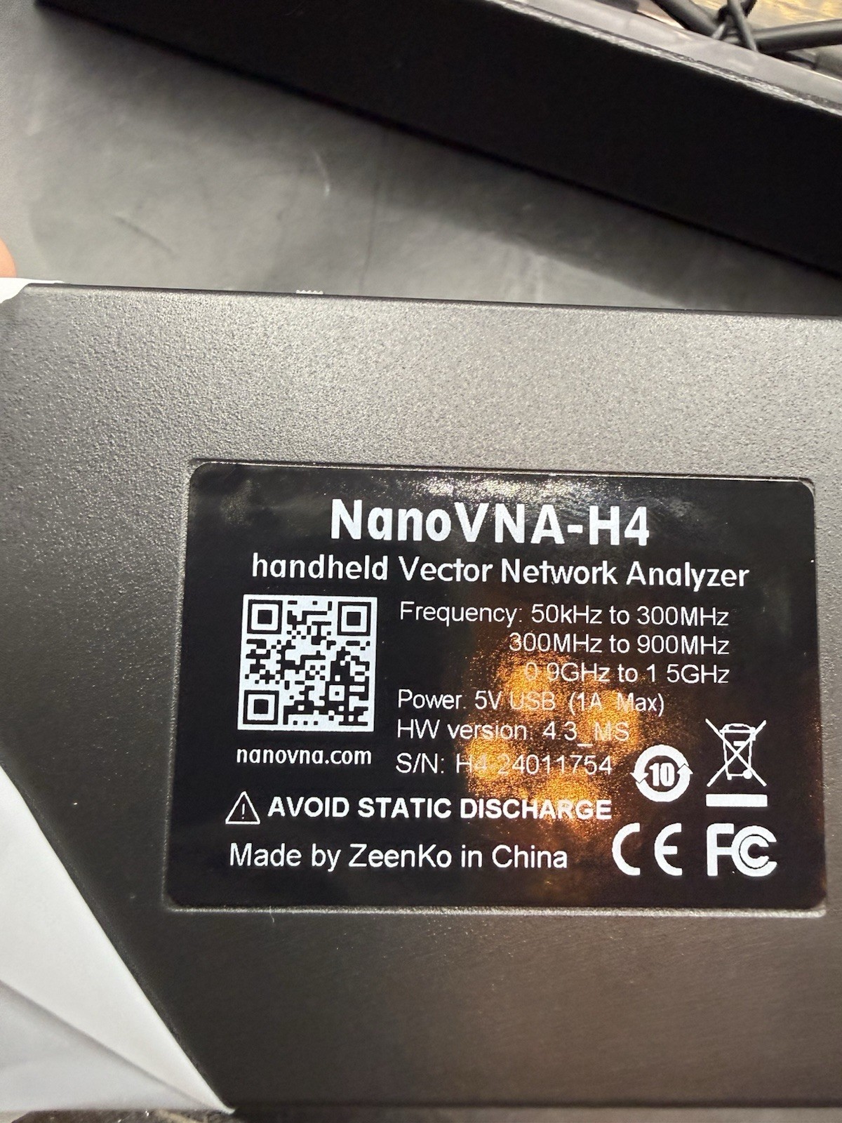NanoVNA-H 4 Handheld Vector Network Analyzer