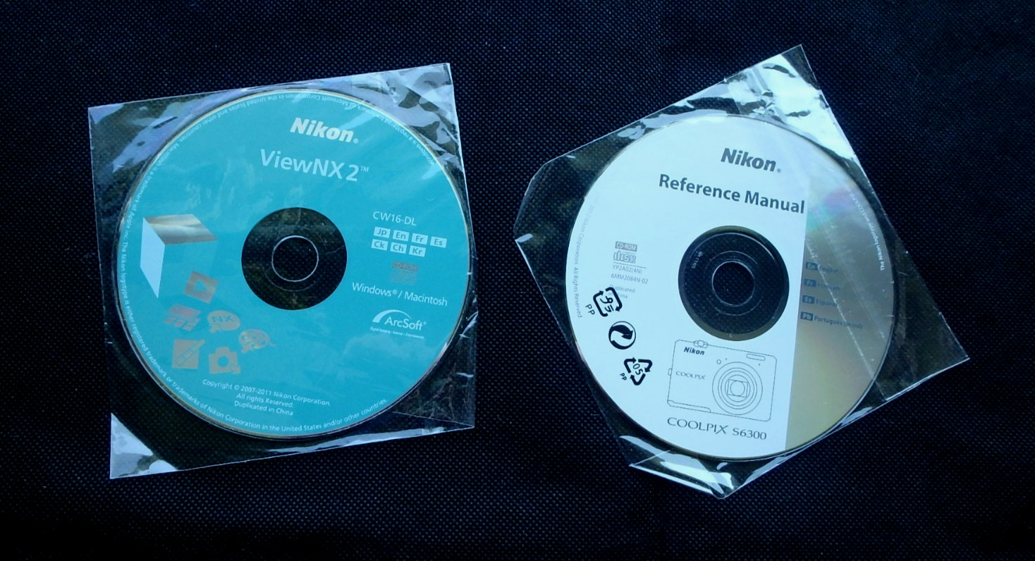 Nikon:  ViewNX 2 , CW16-DL and COOLPIX S6300 Manual,  2-Discs,  CD-ROMs