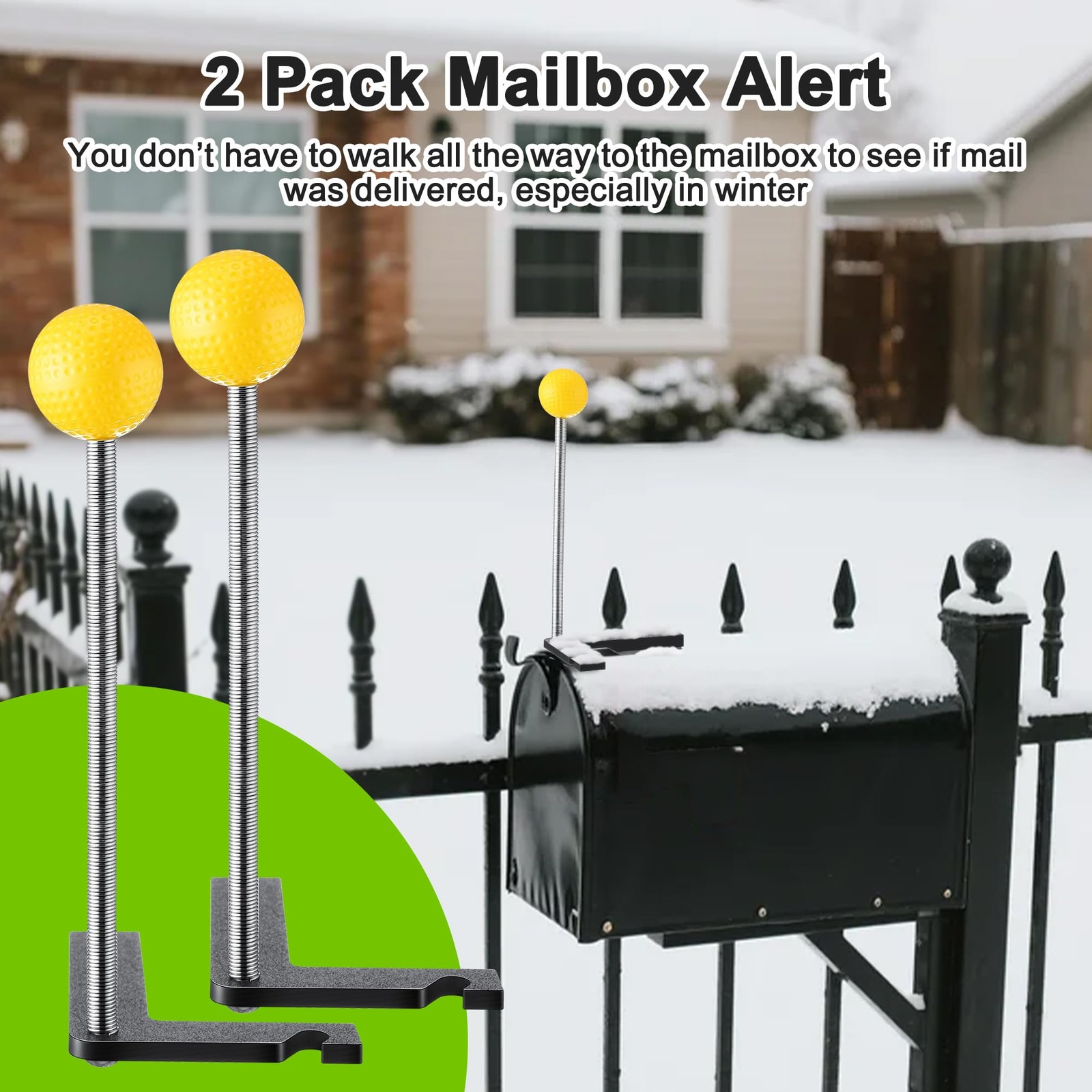 2 Pack Mailbox Notification Device, Mail Arrival Indicator Device, Mailbox Alert