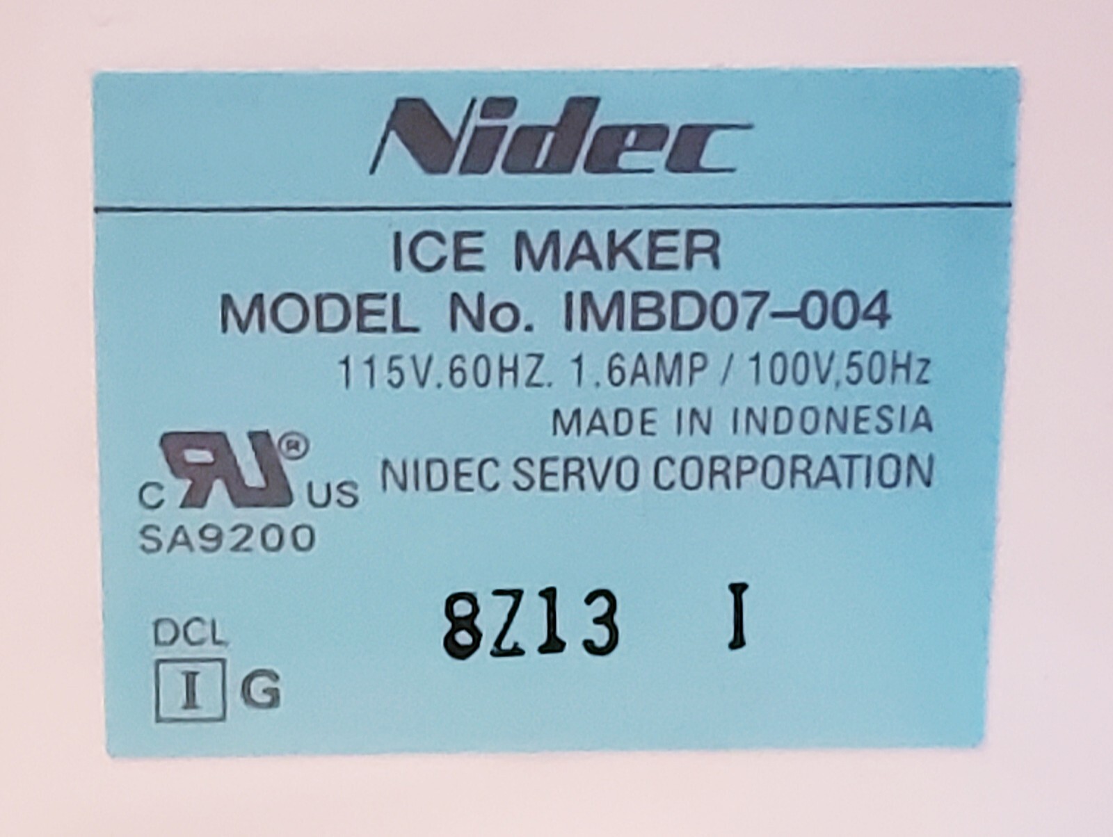 IMBD007-004 OEM Replacement Ice Maker Assembly NIDEC 4-pin Connector