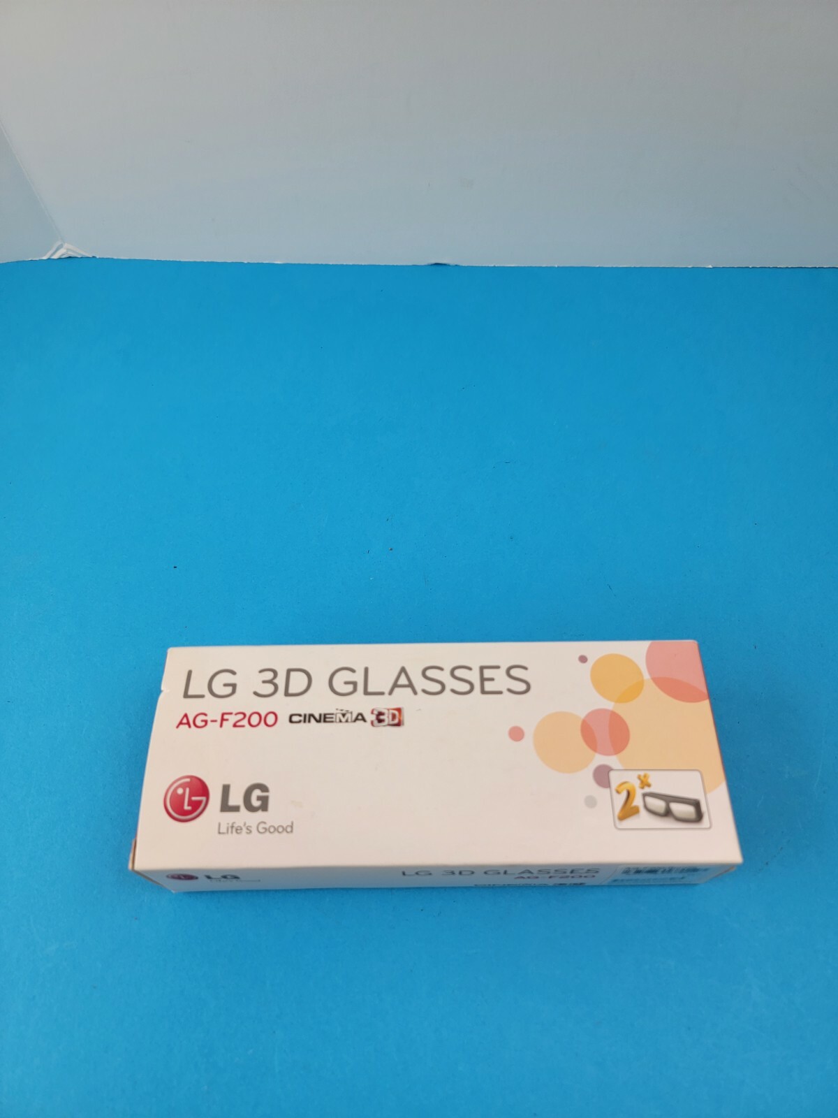 LG  REAL 3D GLASSES - 2 PAIRS  IN BOX COLOR : BLACK AG- F200 CINEMA 3D REAL 3D