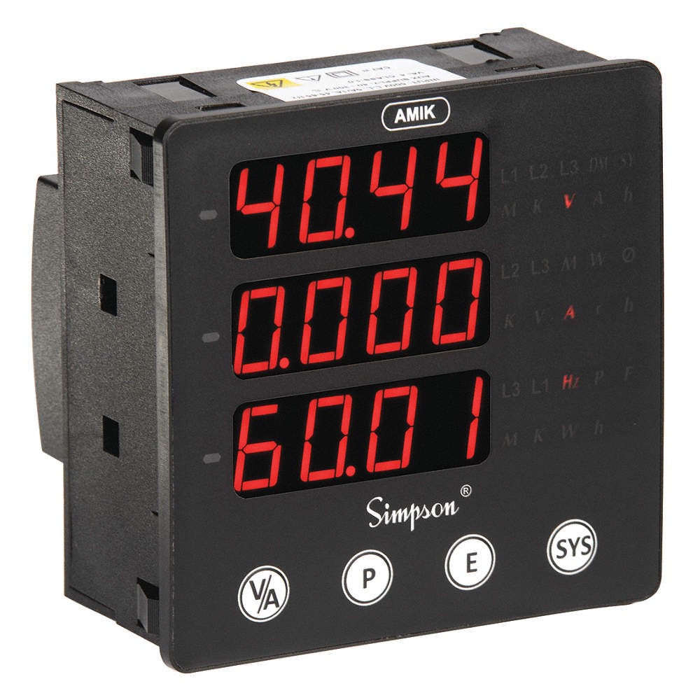 SIMPSON ELECTRIC A200 Digital Panel Meter,2.16 in. D 48MD90