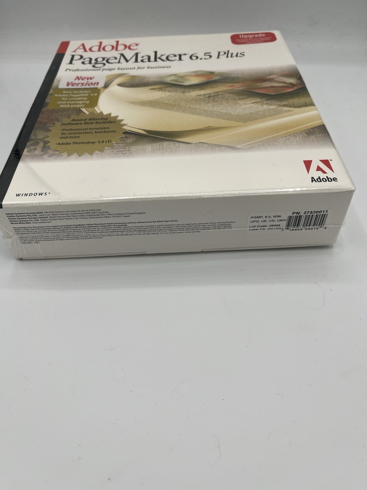 Adobe PageMaker 6.5 Plus Windows Upgrade Professional Page Layout Software NEW