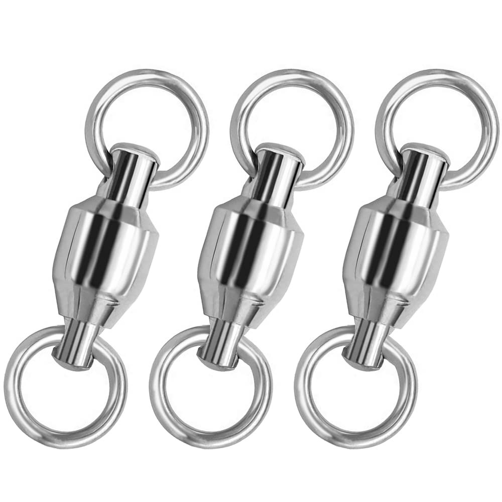 25 Giratorios Pesca Alta Resistencia Acero Inoxidable Bolas 76Lbs Agua Salada